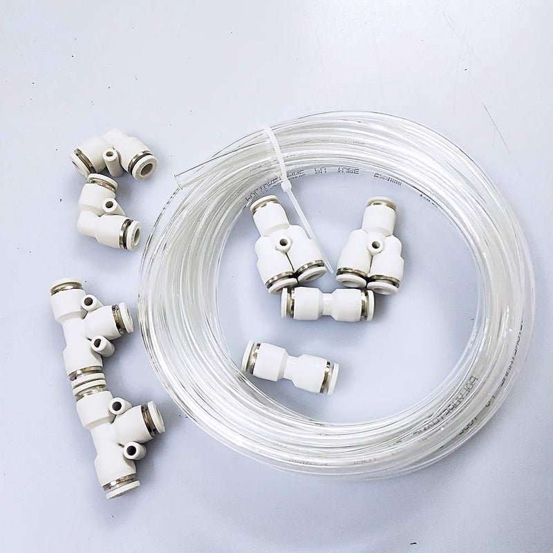 BASE WAVE Aquarium CO2 Tubing 5 Yard(15 feet) & Push to Connect Fittingsâ€¦ - Image 1